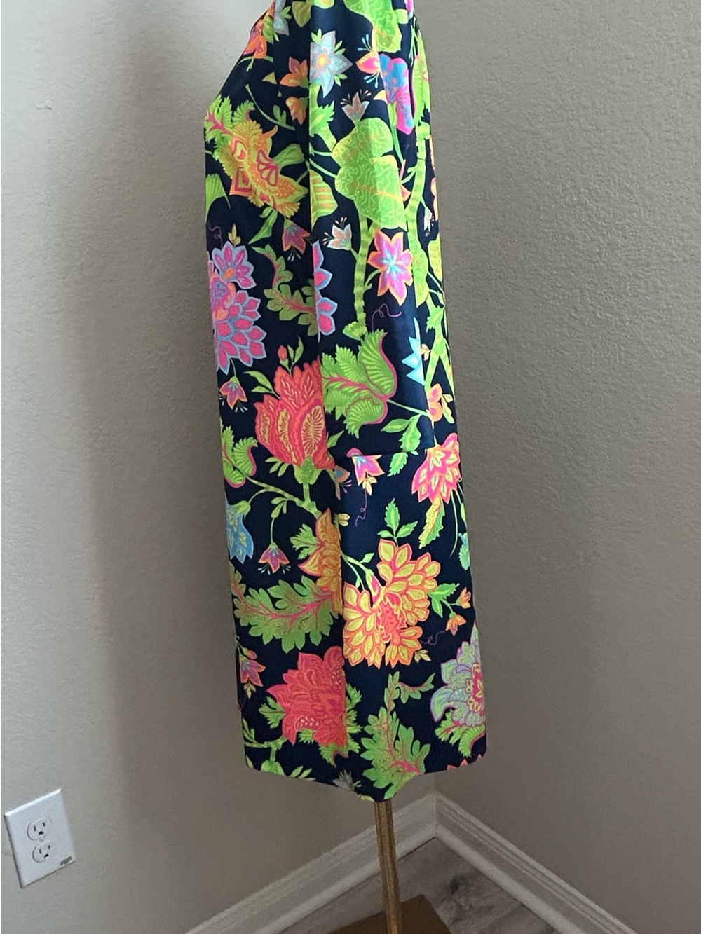 Gretchen Scott Designs Navy Dress with Neon Floral Print - Picture 2 of 4